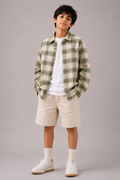 Checked Jacket Green and white stripe