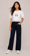 Cotton White TEE Top with Colorful Print